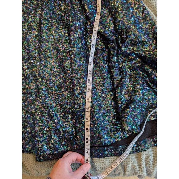 Brand New Torrid Women's 12 Black Multi Sequined Sleeveless Mini Dress A Line - Picture 4 of 6